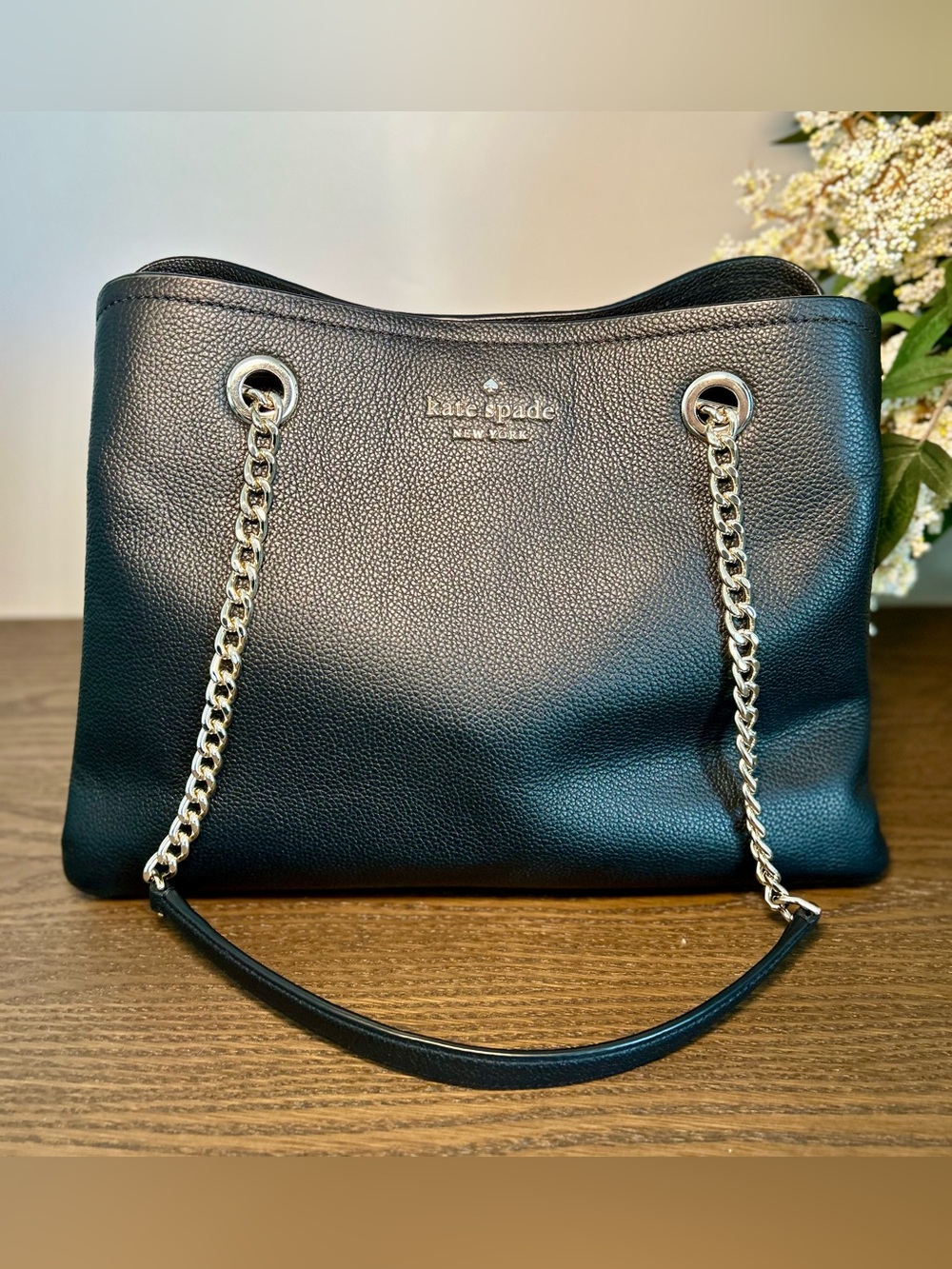 Kate Spade Jordyn Medium Chain Handle Tote Bag in Black